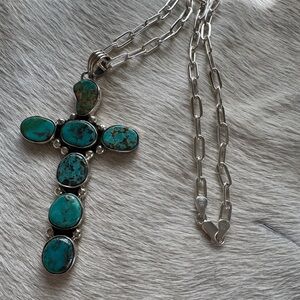 Turquoise Cross Pendant Necklace